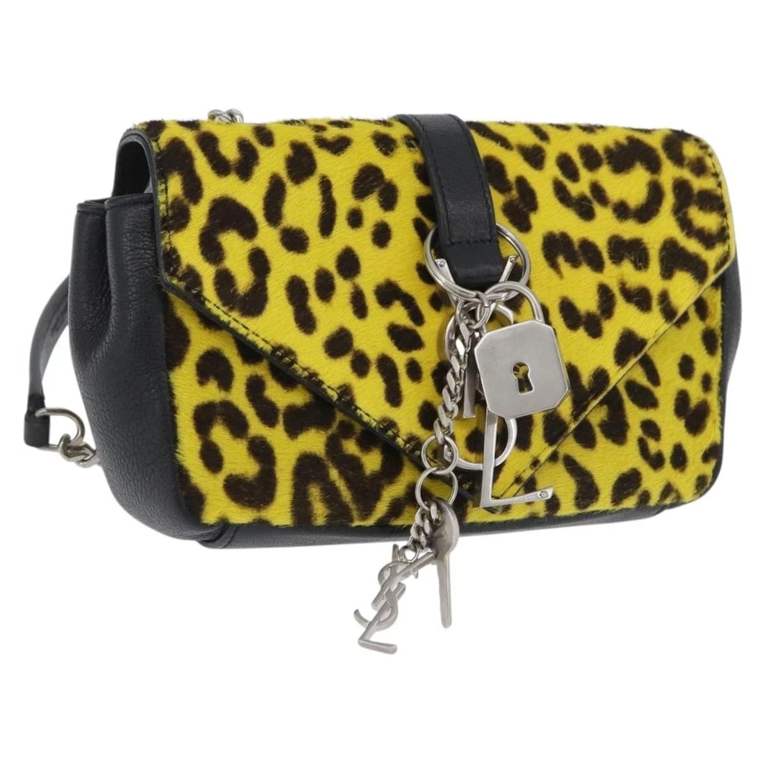 SAINT LAURENT CASSANDRA CHAIN BAG HARAKO: SAINT LAURENT Cassandra Chain Bag Harako Brand: SAINT LAURENT Type/Style: Shoulder Bag Material: Unborn Calf Skin Color: Yellow/Silver Size: W6.7 x H3.9 x D1.6inch Accessories: None Accessories