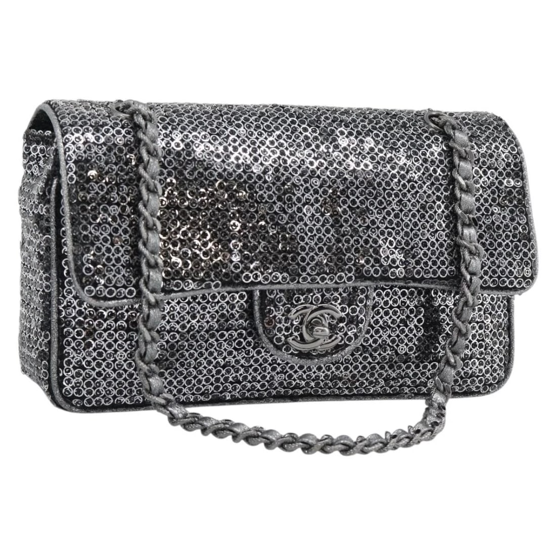 CHANEL MATELASSE 25 CHAIN SHOULDER BAG: CHANEL Matelasse 25 Chain Shoulder Bag Brand: CHANEL Type/Style: Shoulder Bag Material: Silver Color: Silver Size: W9.8 x H5.9 x D2.4inch Accessories: None Accessories Notice: When purchas