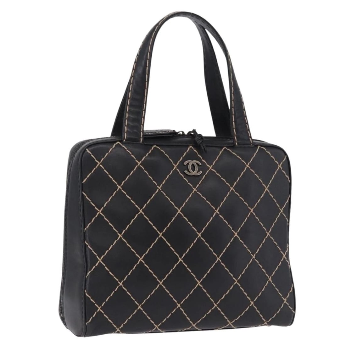 CHANEL WILD STITCH HAND BAG LEATHER BLACK (1 of 5)