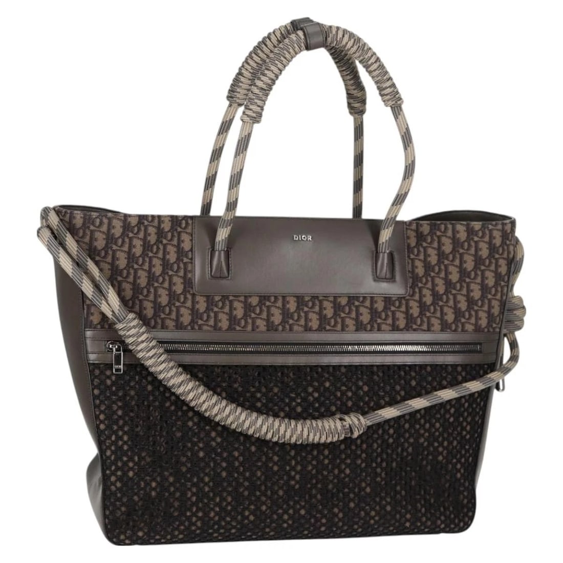 CHRISTIAN DIOR TOTE BAG TROTTER CANVAS GRAY SILVER: Christian Dior Tote Bag Trotter Canvas Gray Silver Brand: Christian Dior Type/Style: Tote Bag Material: Trotter Canvas Color: Gray/Silver Size: W17.7 x H14.6 x D7.1inch Accessories: None A