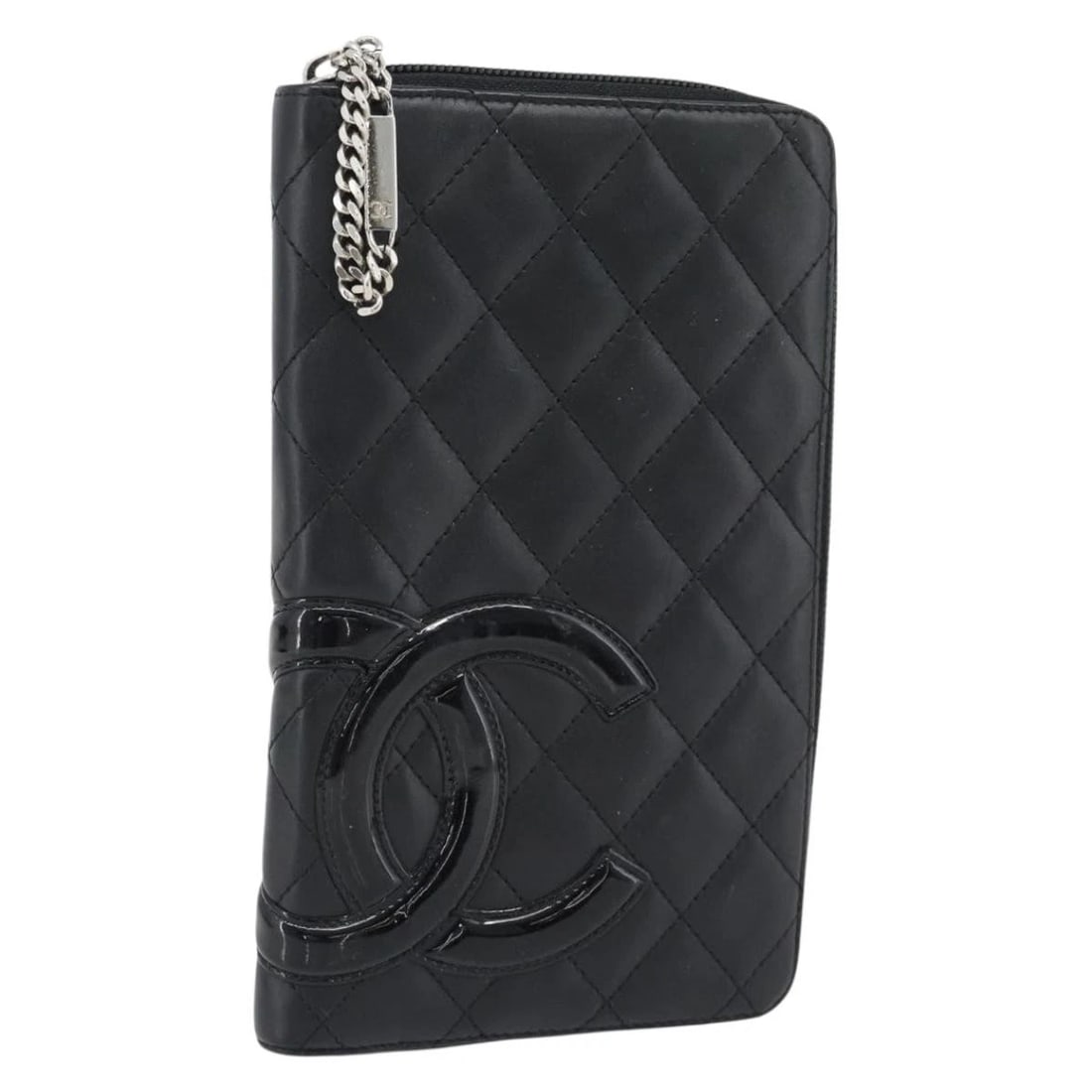 CHANEL MATELASSE CAMBON LINE LONG WALLET LEATHER BLACK SILVER: CHANEL Matelasse Cambon Line Long Wallet Leather Black Silver Brand: CHANEL Type/Style: Long Wallet Material: Leather Color: Black/Silver Size: W5.1 x H8.3 x D0.8inch Accessories: None Acc