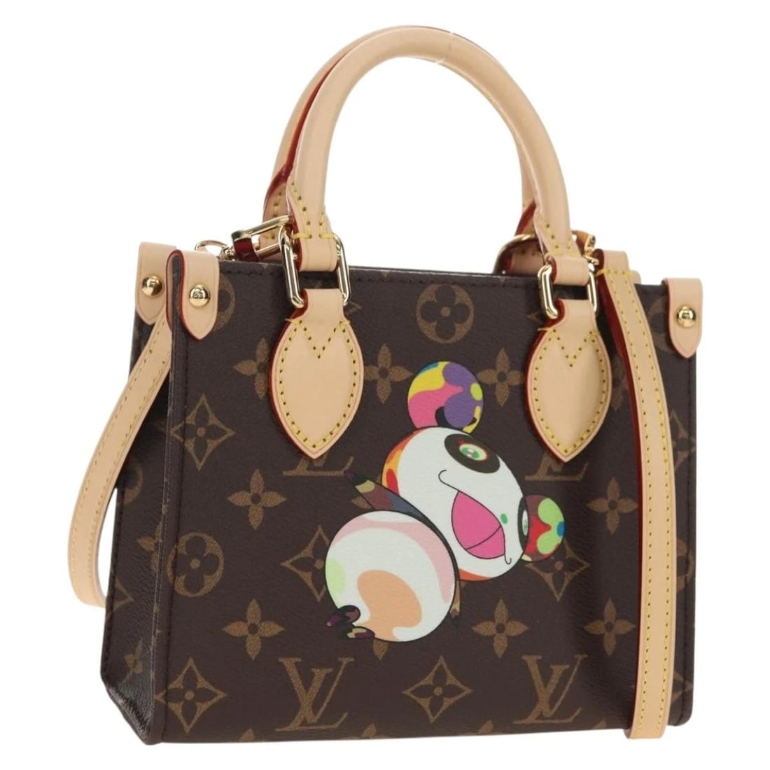 LOUIS VUITTON MONOGRAM PANDA ON THE GO TRUNK BB HAND BAG: LOUIS VUITTON Monogram Panda On The Go Trunk BB Hand Bag Brand: LOUIS VUITTON Type/Style: Hand Bag Material: Monogram Canvas Color: Monogram Size: W7.1 x H5.5 x D3.1inch Accessories: None