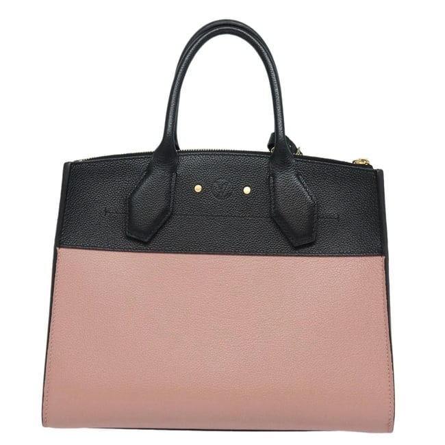 LOUIS VUITTON CITY STEAMER PM HAND BAG LEATHER: LOUIS VUITTON City Steamer PM Hand Bag Leather Brand: LOUIS VUITTON Type/Style: Hand Bag Material: Leather Color: Noir/Magnolia Size: W12.2 x H9.8 x D5.5inch Accessories: None Accessories