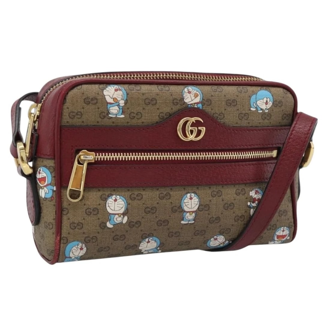 GUCCI MICRO GG SUPREME DORAEMON COLLABORATION PVC BEIGE GOLD: GUCCI Micro GG Supreme Doraemon Collaboration PVC Beige Gold Brand: GUCCI Type/Style: Shoulder Bag Material: PVC Leather/Micro Small GG Canvas Color: Beige/Gold Size: W7.1 x H4.7 x D2.0inch Access