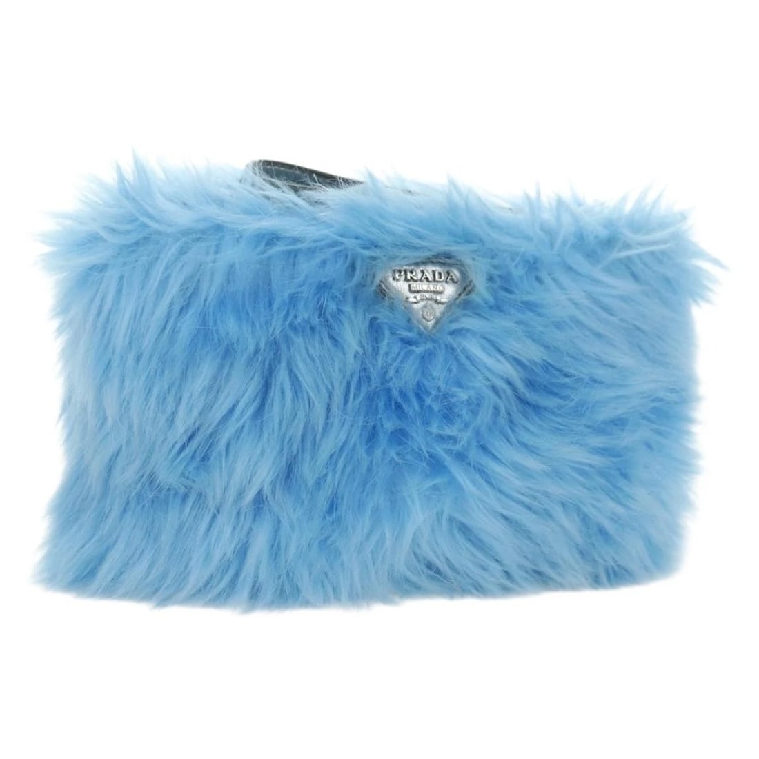 PRADA CLUTCH BAG FUR SILVER LIGHT BLUE: PRADA Clutch Bag Fur Silver Light Blue Brand: PRADA Type/Style: Clutch Bag Material: Fur Color: Silver/Light Blue Size: W8.3 x H4.7 x D0.6inch Accessories: None Accessories Notice: When pu