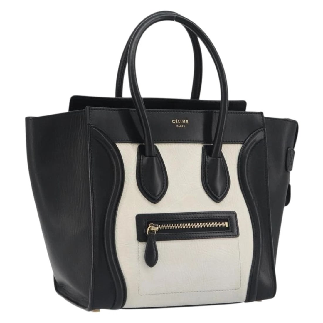 CELINE LUGGAGE MICRO SHOPPER HAND BAG LEATHER WHITE GOLD: CELINE Luggage Micro Shopper Hand Bag Leather White Gold Brand: CELINE Type/Style: Hand Bag Material: leather Color: White/Gold Tone Size: W10.2 x H9.8 x D5.1inch Accessories: None Accesso