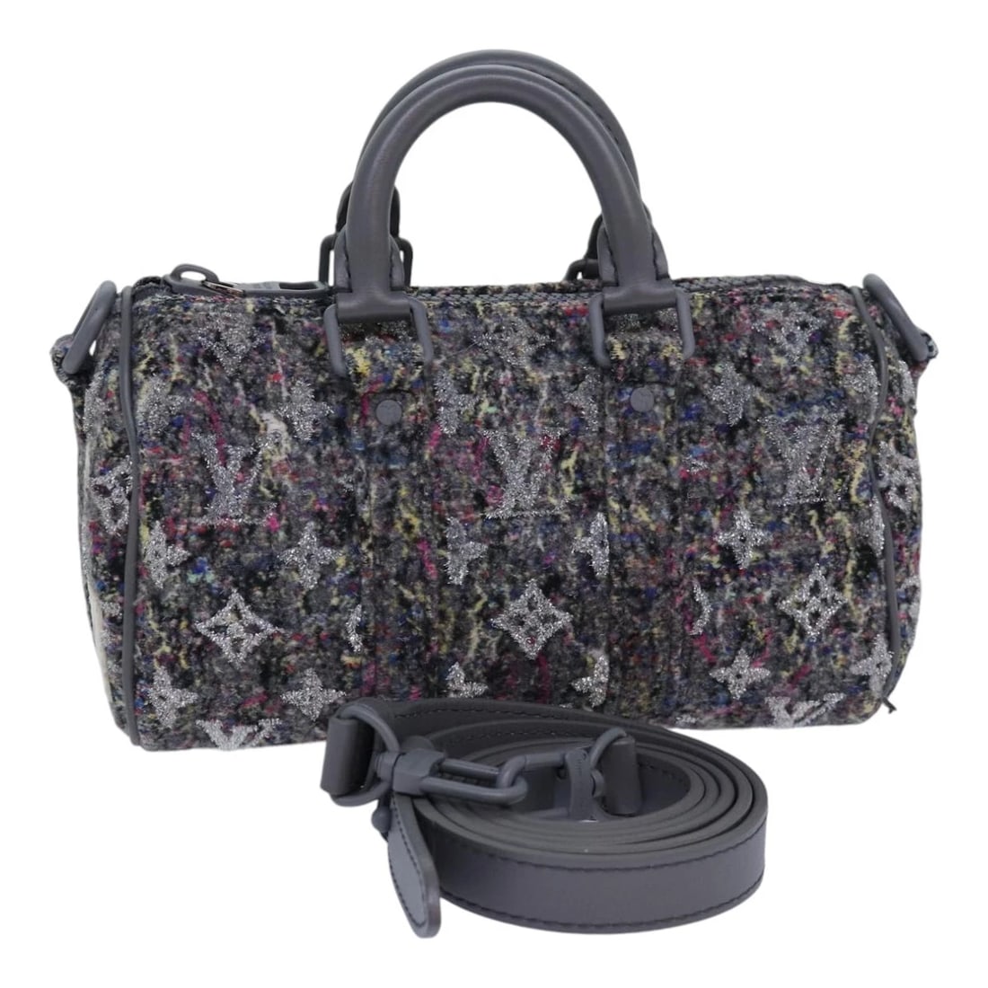 LOUIS VUITTON MONOGRAM FELT KEEPALL XS HAND BAG GRAY: LOUIS VUITTON Monogram Felt Keepall XS Hand Bag Gray Brand: LOUIS VUITTON Type/Style: Hand Bag Material: Monogram Canvas Color: Gray Size: W8.3 x H4.7 x D3.5inch Accessories: None Accessor