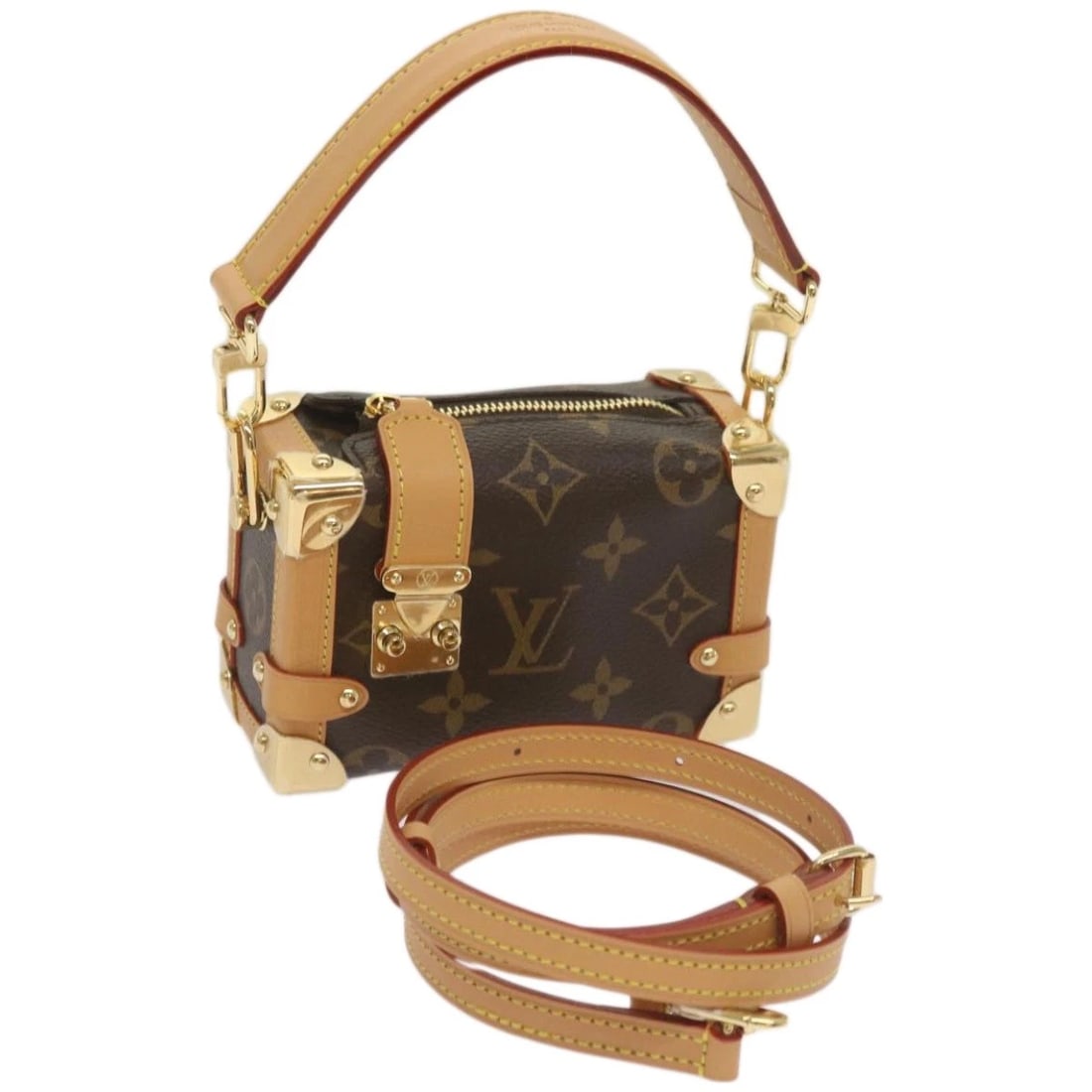 LOUIS VUITTON MONOGRAM PICO SIDE TRUNK HAND BAG: LOUIS VUITTON Monogram Pico Side Trunk Hand Bag Brand: LOUIS VUITTON Type/Style: Hand Bag Material: Monogram Canvas Color: Monogram Size: W5.1 x H3.5 x D2.6inch Accessories: None Accessori
