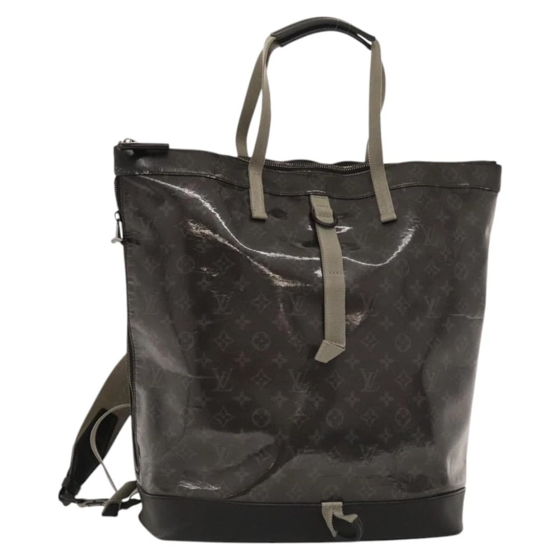 LOUIS VUITTON MONOGRAM ECLIPSE GLAZE ZIPPED TOTE BACKPACK: LOUIS VUITTON Monogram Eclipse Glaze Zipped Tote Backpack Brand: LOUIS VUITTON Type/Style: Backpack Material: Monogram Eclipse Canvas Color: Monogram Eclipse Size: W13.4 x H16.5 x D6.3inch Accesso