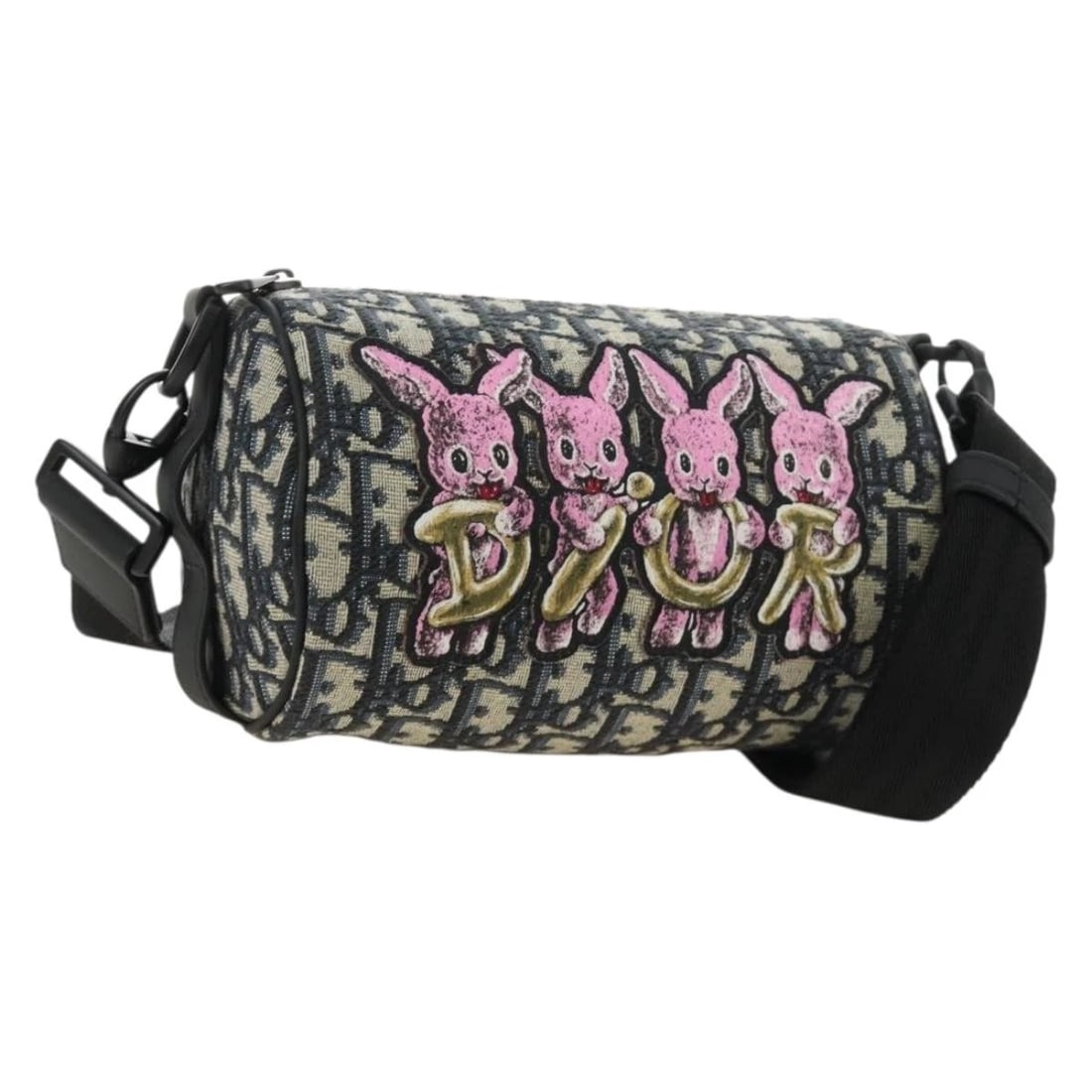 CHRISTIAN DIOR TROTTER CANVAS ROLLER MESSENGER SHOULDER BAG: Christian Dior Trotter Canvas Roller Messenger Shoulder Bag Brand: Christian Dior Type/Style: Shoulder Bag Material: Trotter Canvas Color: Navy Size: W6.7 x H4.3 x D4.3inch Accessories: None <