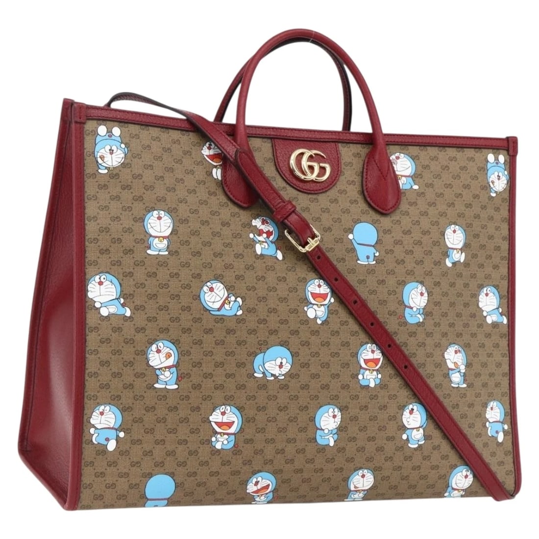 GUCCI ? DORAEMON MICRO GG SUPREME BAG PVC 2WAY BEIGE: GUCCI ? Doraemon Micro GG Supreme Bag PVC 2way Beige Brand: GUCCI Type/Style: Tote Bag Material: PVC Leather/Micro Small GG Canvas Color: Beige/Gold Size: W16.9 x H13.0 x D7.1inch Accessories: Non