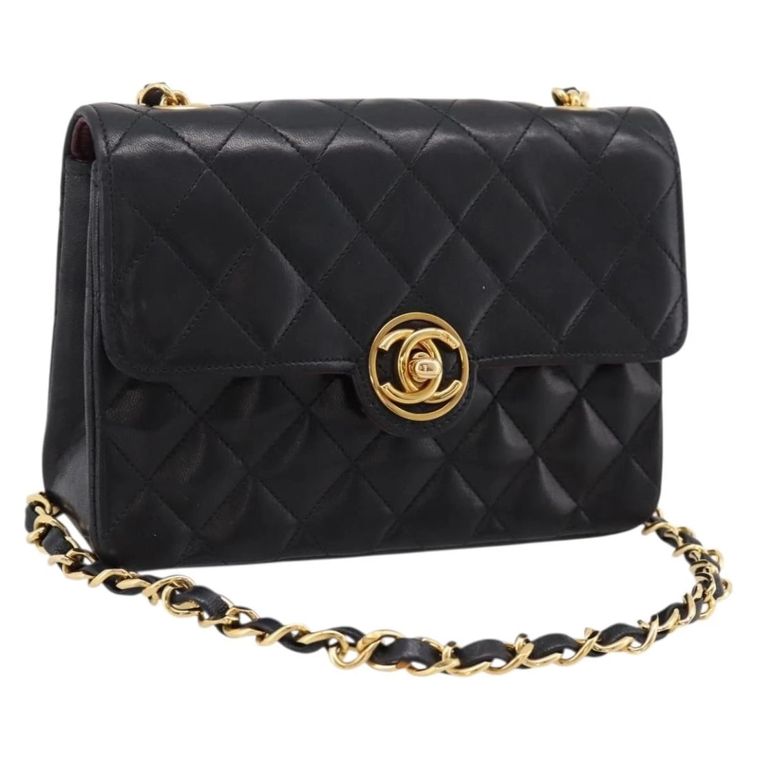 CHANEL MINI MATELASSE 17 CHAIN BAG LAMB SKIN BLACK GOLD: CHANEL Mini Matelasse 17 Chain Bag Lamb Skin Black Gold Brand: CHANEL Type/Style: Shoulder Bag Material: Lamb Skin Color: Black/Gold Size: W6.3 x H4.7 x D2.0inch Accessories: None Accessor