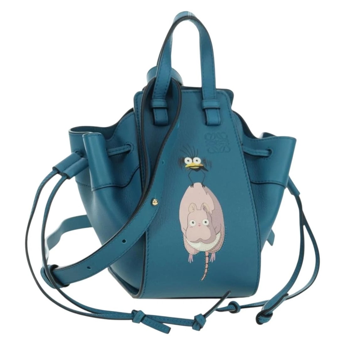 LOEWE STUDIO GHIBLI HAMMOCK MINI HAND BAG LEATHER: LOEWE Studio Ghibli Hammock Mini Hand Bag Leather Brand: LOEWE Type/Style: Hand Bag Material: leather Color: blue Size: W3.9 x H7.5 x D5.5inch Accessories: None Accessories Notice: When p