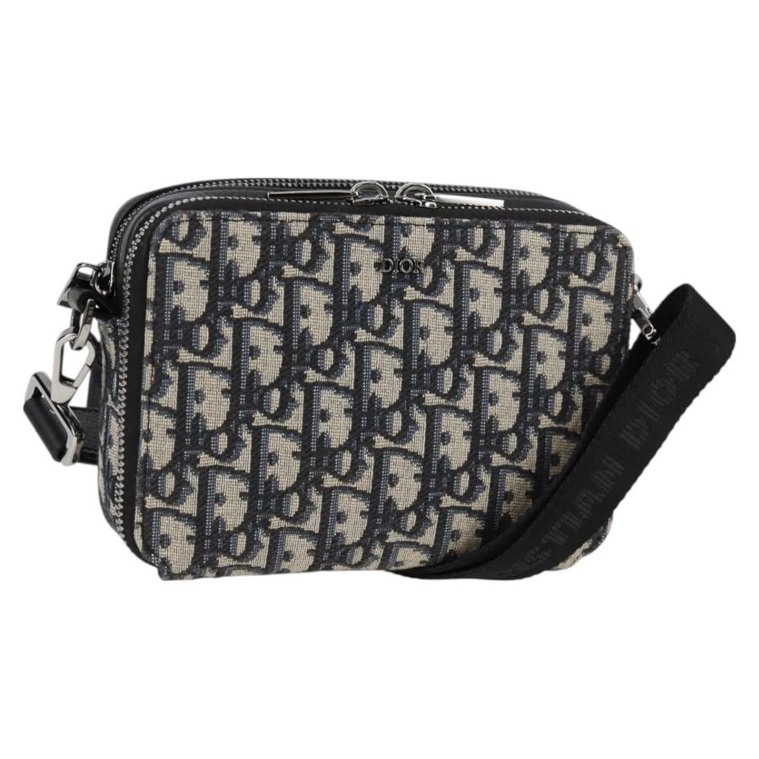 CHRISTIAN DIOR TROTTER CANVAS SHOULDER BAG NAVY SILVER: Christian Dior Trotter Canvas Shoulder Bag Navy Silver Brand: Christian Dior Type/Style: Shoulder Bag Material: Trotter Canvas Color: Navy/Silver Size: W6.7 x H4.3 x D2.0inch Accessories: None