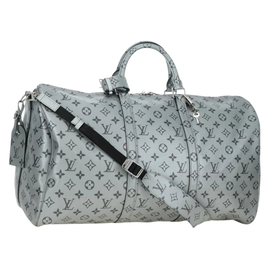LOUIS VUITTON MONOGRAM KEEPALL BANDOULIERE 50 BAG: LOUIS VUITTON Monogram Keepall Bandouliere 50 Bag Brand: LOUIS VUITTON Type/Style: Boston Bag Material: Monogram Canvas Color: Monogram/Silver Size: W19.7 x H9.8 x D8.7inch Accessories: None <