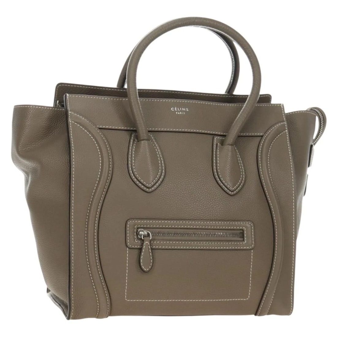 CELINE LUGGAGE MINI SHOPPER HAND BAG LEATHER GRAY SILVER: CELINE Luggage Mini Shopper Hand Bag Leather Gray Silver Brand: CELINE Type/Style: Hand Bag Material: leather Color: Gray/Silver Size: W11.8 x H11.8 x D7.1inch Accessories: None Accessorie