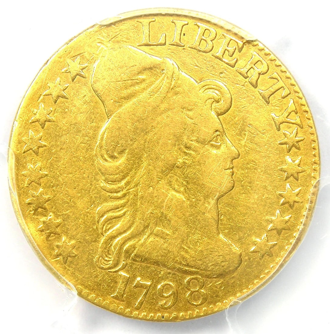 1798 CAPPED BUST GOLD HALF EAGLE $5 COIN: 1798 Capped Bust Gold Half Eagle $5 Coin Year: 1798 Denomination: $5 Country of Origin: United States Accessories: None Accessories Notice: When purchasing pre-owned goods, please refer to the photos 