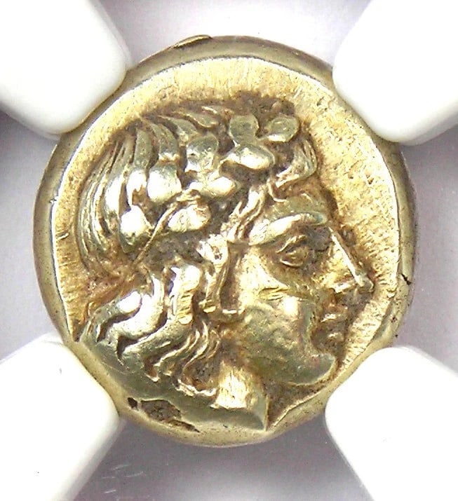 GREEK LESBOS MYTILENE EL HECTE APOLLO HEKTE COIN: Greek Lesbos Mytilene EL Hecte Apollo Hekte Coin Year : 412-378 BC Denomination : Hecte Country of Origin : Greece Accessories: None Accessories Notice: When purchasing pre-owned goods, please refer t