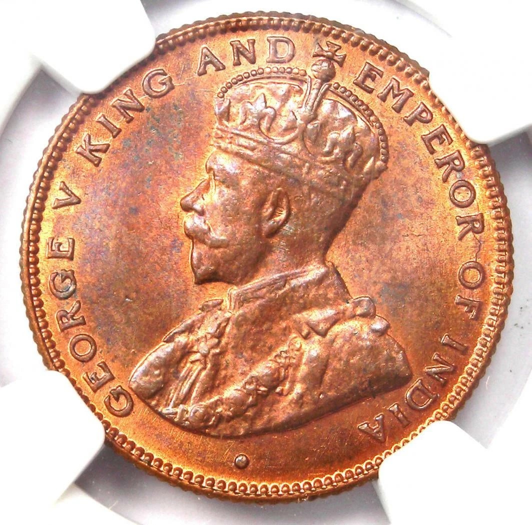 1916 STRAITS SETTLEMENTS GEORGE V HALF CENT - 3