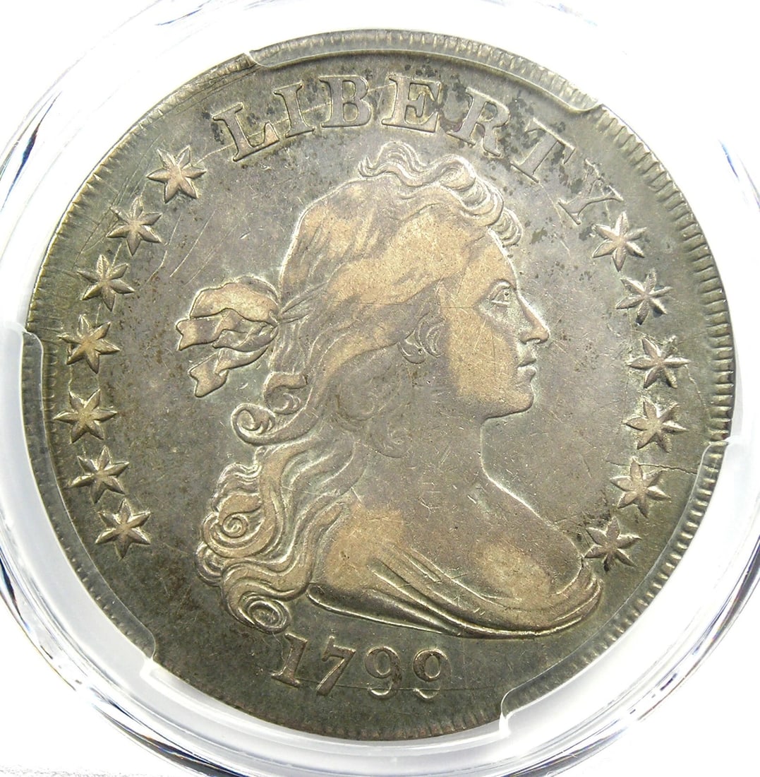1799 DRAPED BUST SILVER DOLLAR $1 IRREGULAR DATE BB-153 COIN: 1799 Draped Bust Silver Dollar $1 Irregular Date BB-153 Coin Year : 1799 Denomination : $1 Country of Origin : United States Accessories: None Accessories Notice: When purchasing pre-owned goods, plea