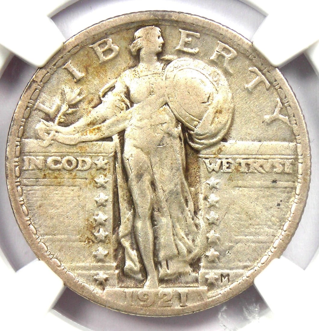 1921 STANDING LIBERTY QUARTER 25C COIN: 1921 Standing Liberty Quarter 25C Coin Year: 1921 Denomination: 25C Country of Origin: United States Accessories: None Accessories Notice: When purchasing pre-owned goods, please refer to the photos o