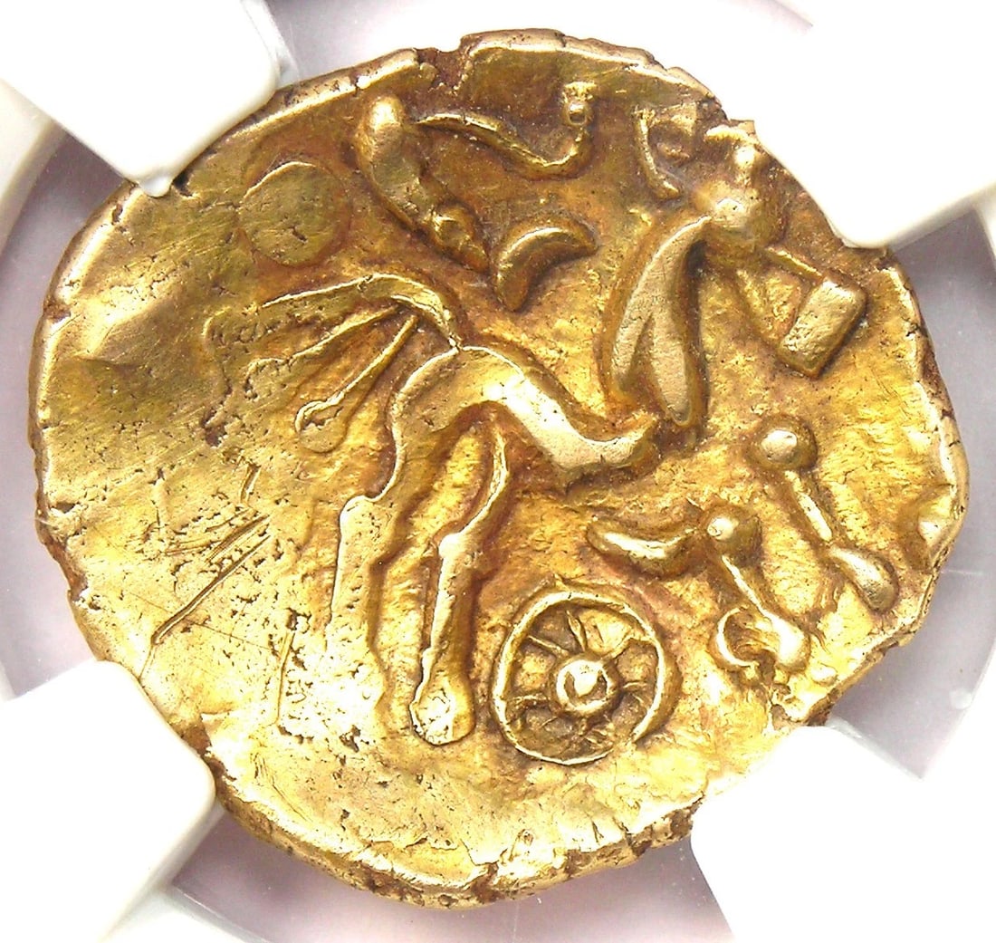 BRITAIN REGNI-ATREBATES GOLD AV STATER HORSE COIN (1 of 6)