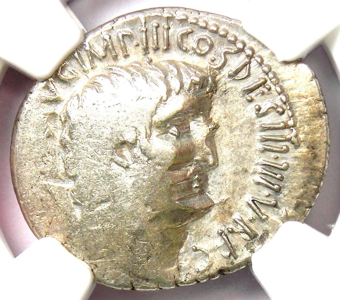 MARC ANTONY AR DENARIUS PORTRAIT SILVER COIN: Marc Antony AR Denarius Portrait Silver Coin Year: 33 BC Denomination: Denarius Country of Origin: Italy Accessories: None Accessories Notice: When purchasing pre-owned goods, please refer to the phot