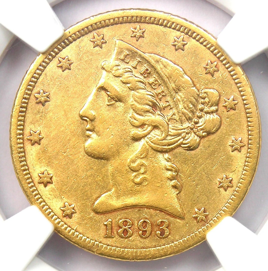 1893-CC LIBERTY GOLD HALF EAGLE $5 CARSON CITY COIN: 1893-CC Liberty Gold Half Eagle $5 Carson City Coin Year: 1893 Denomination: $5 Country of Origin: United States Accessories: None Accessories Notice: When purchasing pre-owned goods, please refer to 