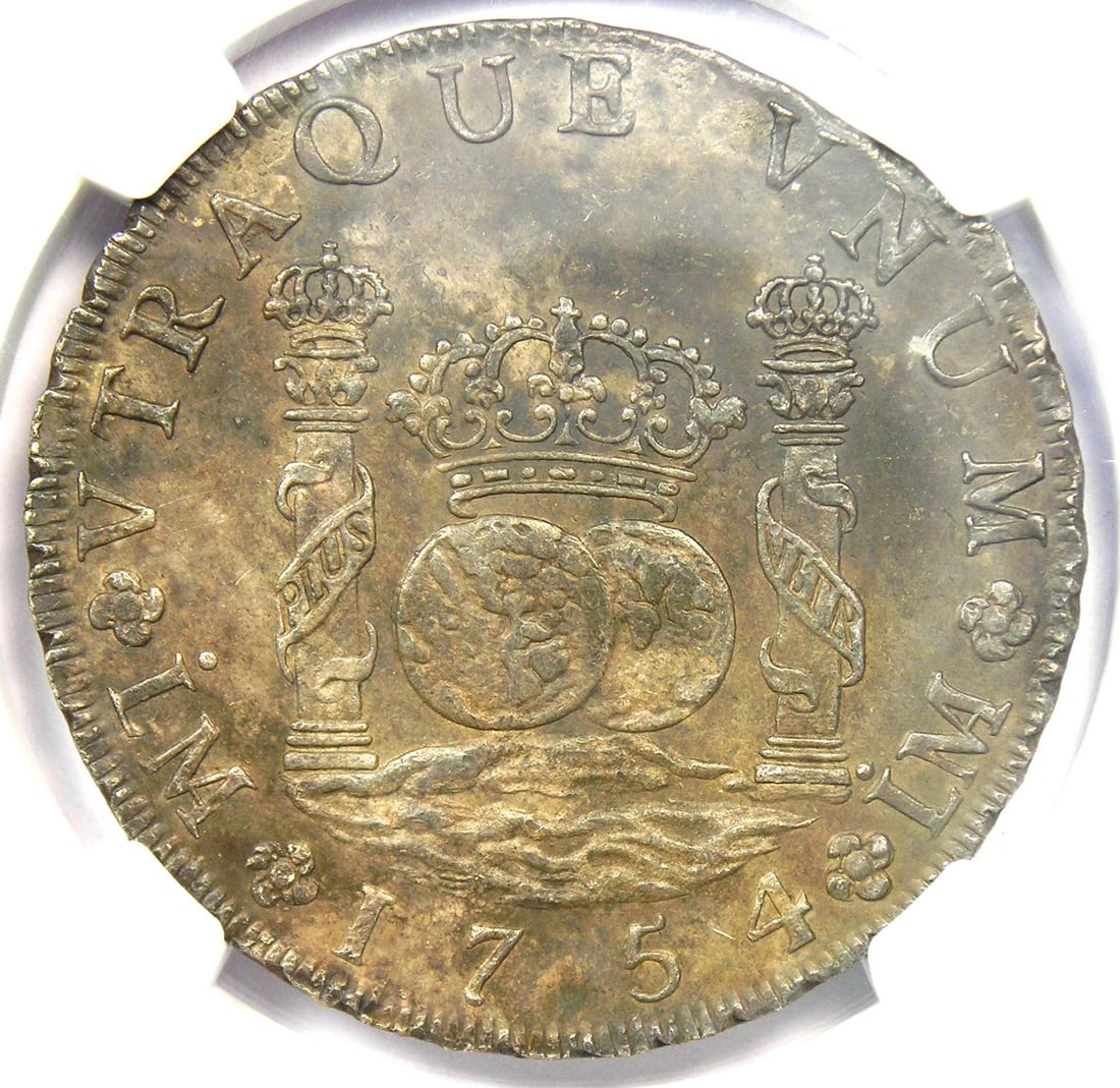 1754 PERU PILLAR DOLLAR 8 ES SILVER COIN: 1754 Peru Pillar Dollar 8 es Silver Coin Year: 1754 Denomination: 8 es Country of Origin: Peru Accessories: None Accessories Notice: When purchasing pre-owned goods, please refer to the photos of the 