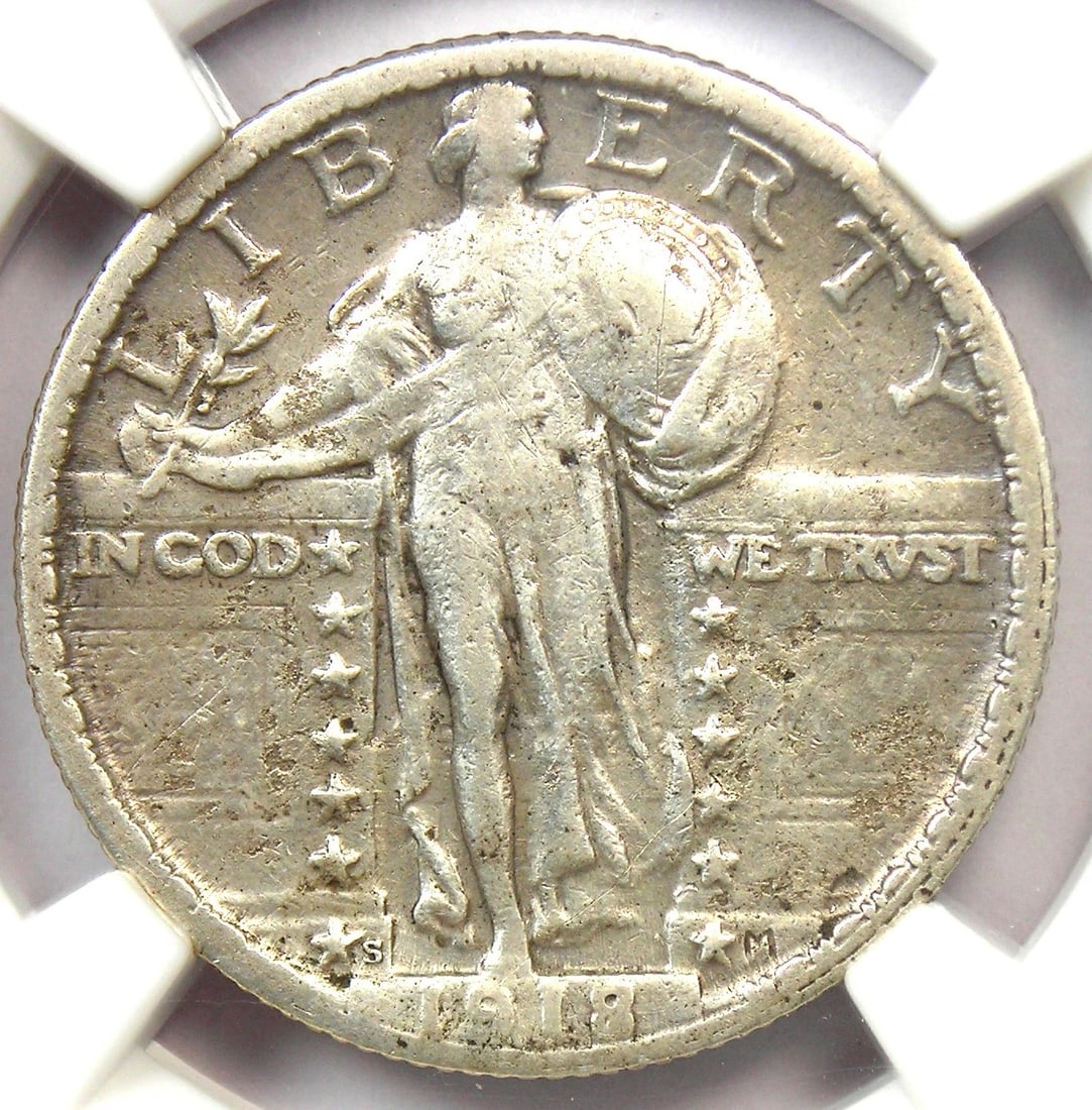 1918/7-S STANDING LIBERTY QUARTER 25C COIN: 1918/7-S Standing Liberty Quarter 25C Coin Year: 1918 Denomination: 25C Country of Origin: United States Accessories: None Accessories Notice: When purchasing pre-owned goods, please refer to the phot