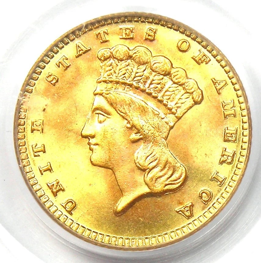 1883 INDIAN GOLD DOLLAR G$1 COIN: 1883 Indian Gold Dollar G$1 Coin Year : 1883 Denomination : $1 Country of Origin : United States Accessories: None Accessories Notice: When purchasing pre-owned goods, please refer to the photos of th