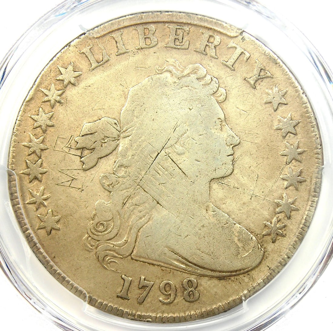 1798 DRAPED BUST SILVER DOLLAR $1 COIN - 3