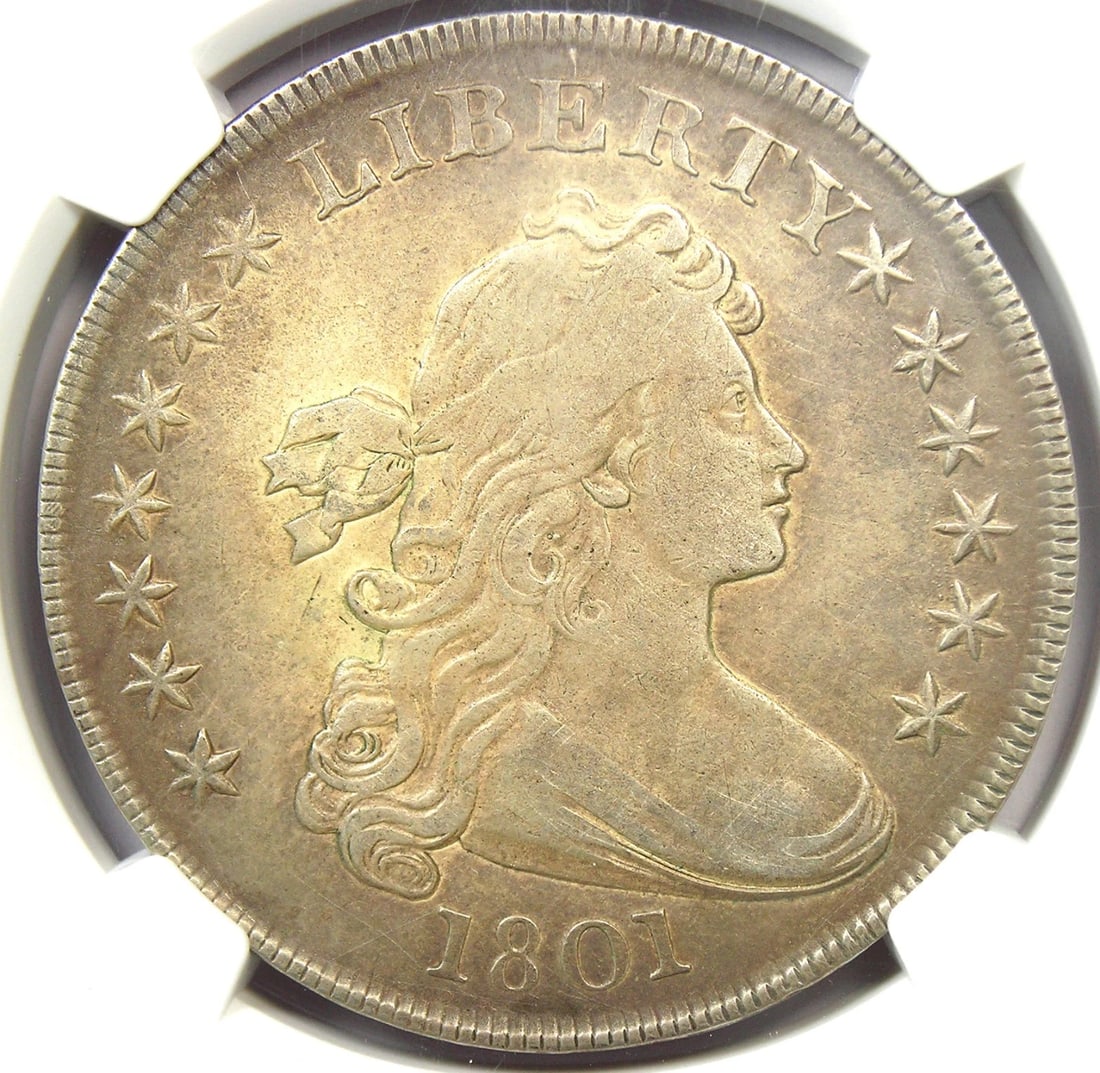 1801 DRAPED BUST SILVER DOLLAR $1 COIN (1 of 4)