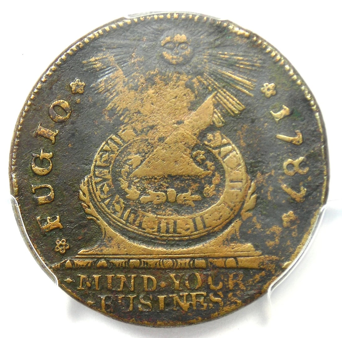 1787 FUGIO CENT 1C COLONIAL COPPER COIN: 1787 Fugio Cent 1C Colonial Copper Coin Year : 1787 Denomination : 1C Country of Origin : United States Accessories: None Accessories Notice: When purchasing pre-owned goods, please refer to the