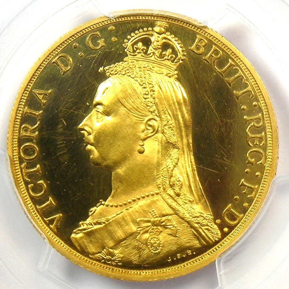 1887 BRITAIN PROOF VICTORIA 2 POUNDS GOLD COIN: 1887 Britain PROOF Victoria 2 Pounds Gold Coin Year : 1887 Denomination : 2 Pounds Country of Origin : United Kingdom Accessories: None Accessories Notice: When purchasing pre-owned goods, please refe