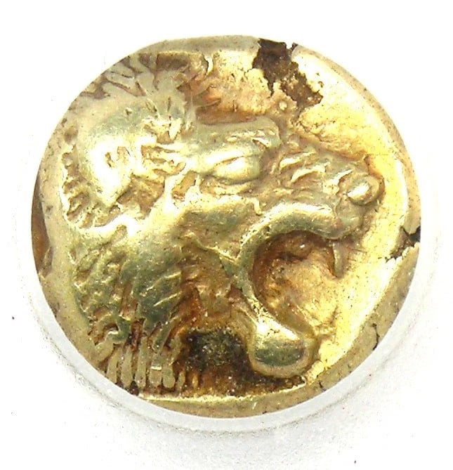 LESBOS MYTILENE EL HECTE LION HEKTE COIN: Lesbos Mytilene EL Hecte Lion Hekte Coin Year: 521 BC Denomination: Hecte Country of Origin: Greece Accessories: None Accessories Notice: When purchasing pre-owned goods, please refer to the photos of
