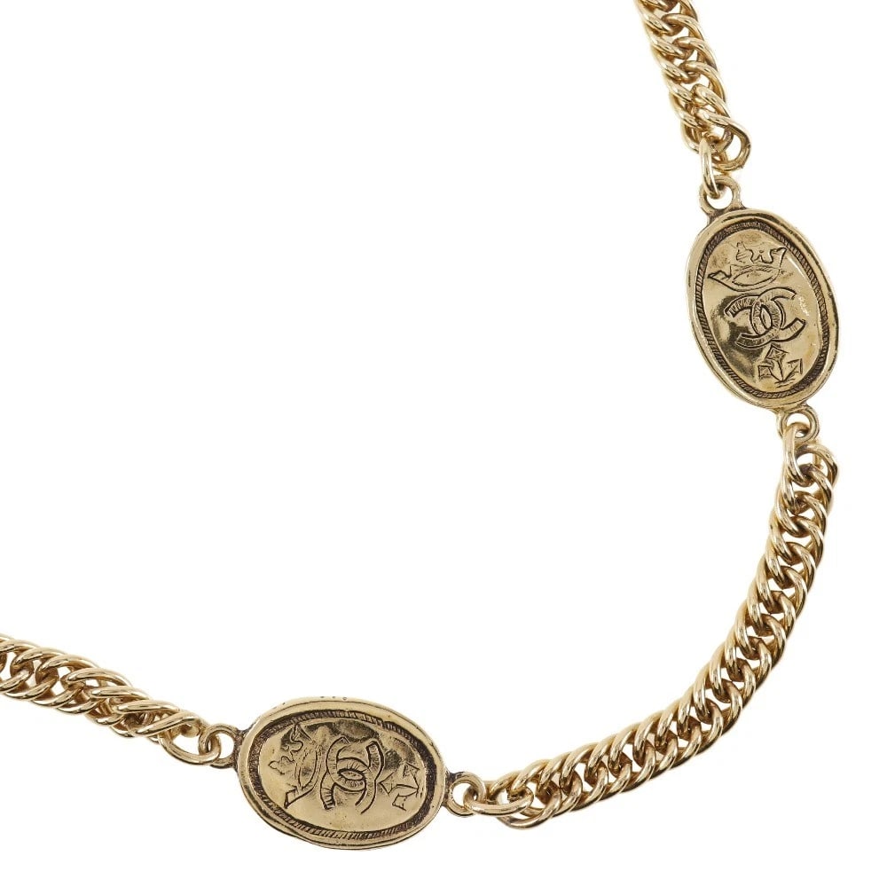 CHANEL NECKLACE GOLD PLATED GOLD: CHANEL Necklace gold Plated Gold Brand: CHANEL Type/Style: Necklace Material: Plated Gold, Color: gold Size: Size(CM) Neck around?80.0cm Accessories: None Accessories Notice: When purchasing