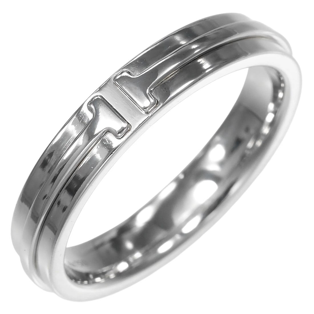 TIFFANY&CO. T NARROW RING K18 WHITE GOLD: TIFFANY&Co. T narrow Ring K18 white gold Brand: TIFFANY&Co. Type/Style: Ring Material: K18 white gold, Color: Silver Size: 10.9(US Size) Accessories: None Accessories Notice: When purchasing