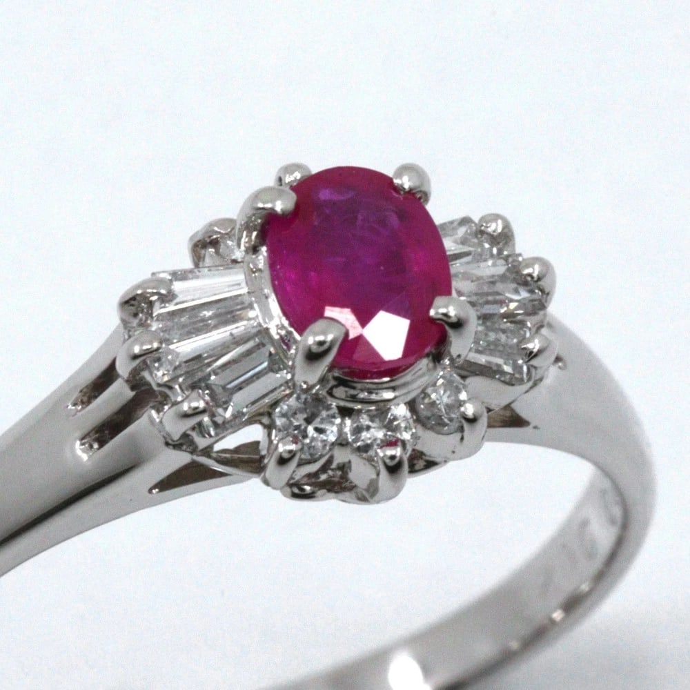 RING PT850PLATINUM/RUBY/DIAMOND - 3