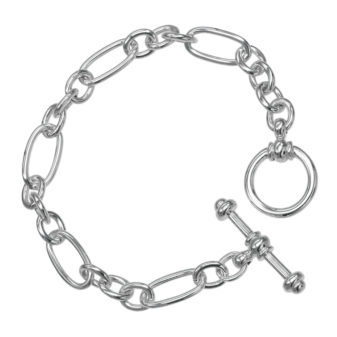 TIFFANY&CO. OVAL CHAIN TOGGLE BRACELET: TIFFANY&Co. Oval Chain Toggle Bracelet Brand: TIFFANY&Co. Type/Style: Bracelet Material: Silver925, Color: Silver Size: Size(CM) All length?18.5cm Wrist circumference?16.3cm Accessories: None