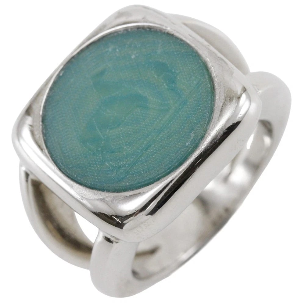 HERMES COROZO RING SILVER/GREEN: HERMES Corozo Ring Silver/Green Brand: HERMES Type/Style: Ring Material: Silver, Color: Silver Size: 5.6(US Size) Accessories: None Accessories Notice: When purchasing pre-owned goods, ple