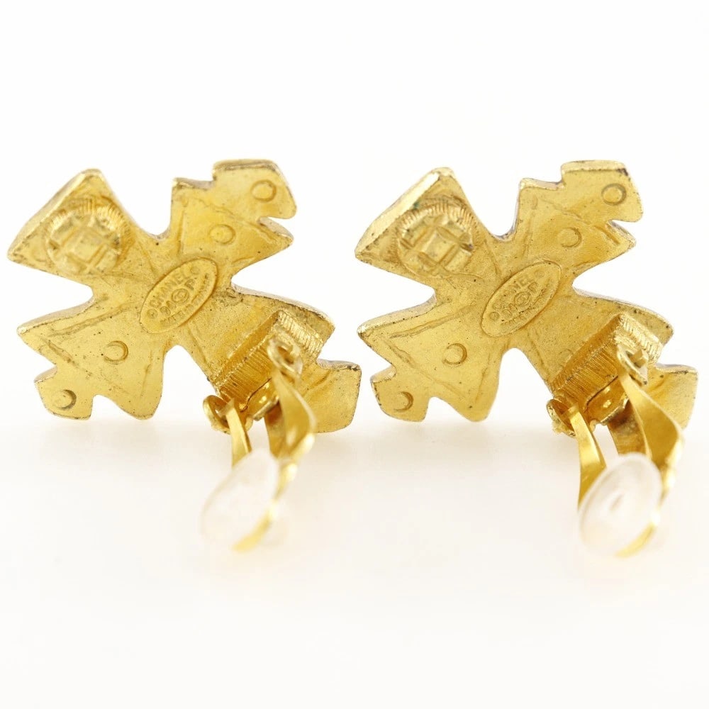 CHANEL COCO MARK CROSS EARRING - 2