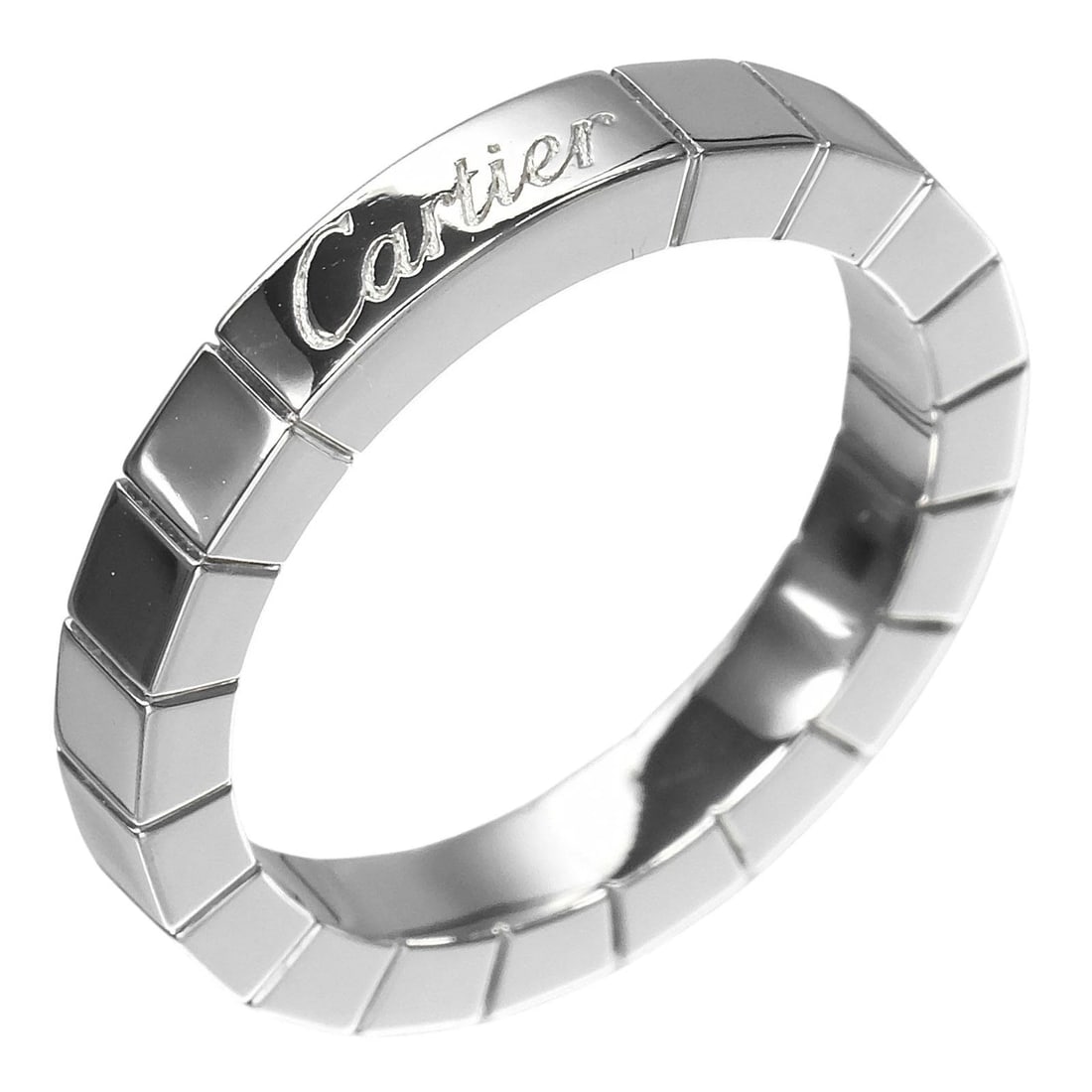CARTIER LANIERES RING: CARTIER Lanieres Ring Brand: CARTIER Type/Style: Ring Material: K18 white gold, Color: Silver Size: 4.9(US Size) Accessories: None Accessories Notice: When purchasing pre-owned goods, please refer to