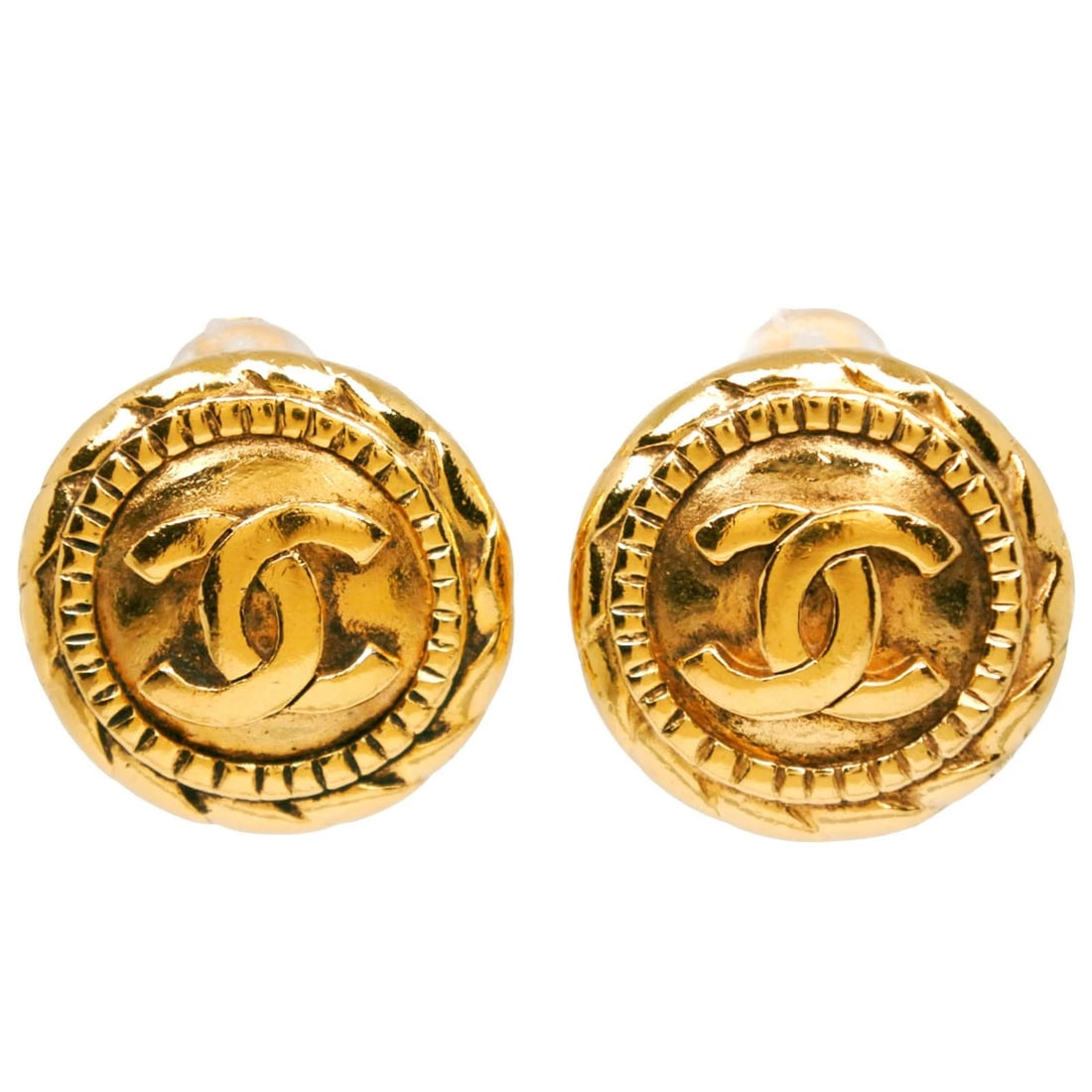 CHANEL COCO MARK EARRING: CHANEL COCO Mark Earring Brand: CHANEL Type/Style: Earring Material: Plated Gold, Color: Gold Size: Size(CM) 23mm x 22mm Accessories: None Accessories Notice: When purchasing pre-owned goods, please