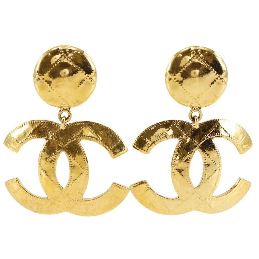 CHANEL COCO MARK EARRING: CHANEL COCO Mark Earring Brand: CHANEL Type/Style: Earring Material: Plated Gold, Color: Gold Size: Size(CM) 70mm x 53mm Accessories: None Accessories Notice: When purchasing pre-owned goo