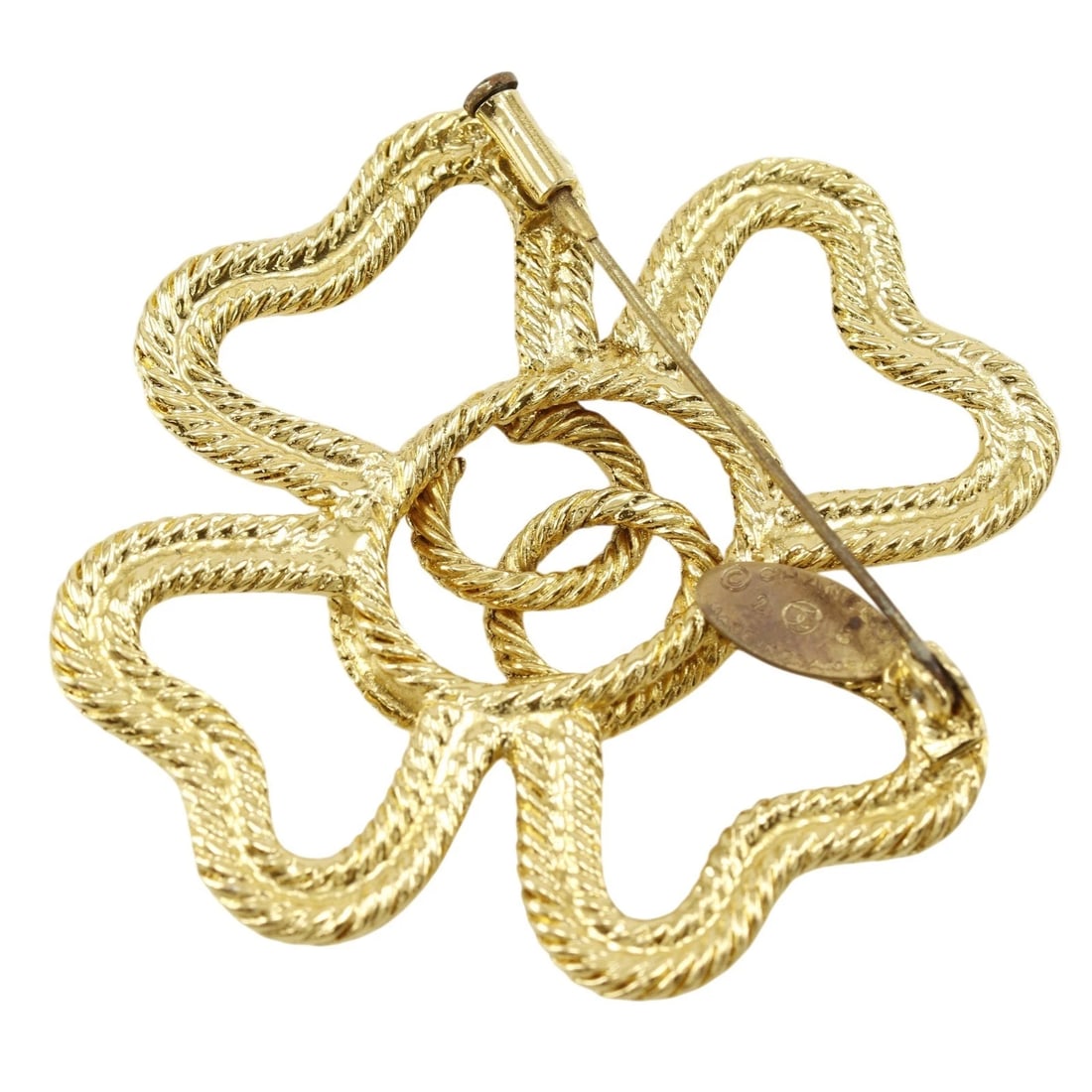 CHANEL CLOVER COCO MARK BROOCH - 2