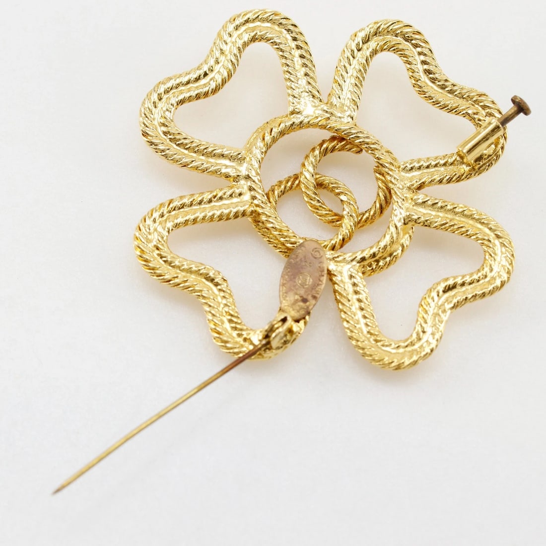 CHANEL CLOVER COCO MARK BROOCH - 3