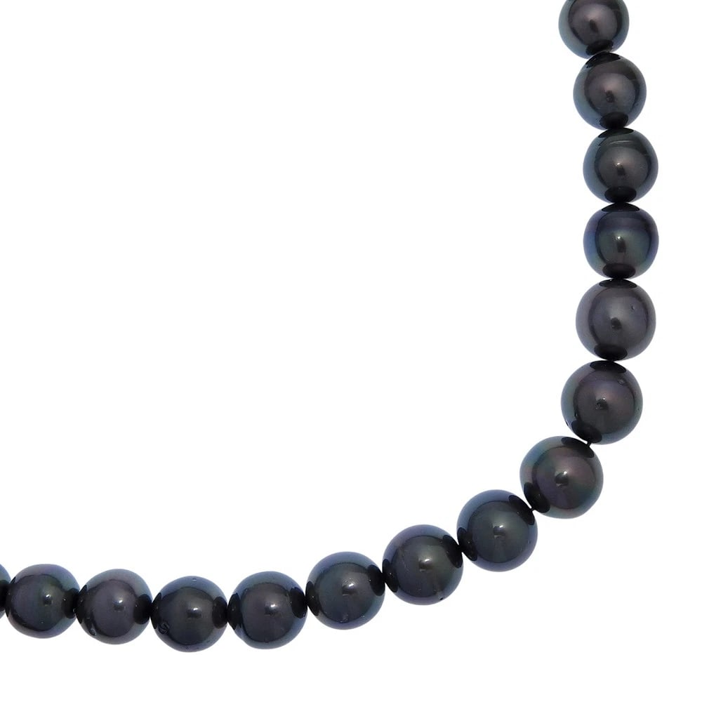 NECKLACE BLACK CULTURED PEARL/SILVER: Necklace Black Cultured Pearl/Silver Brand: no brand Type/Style: Necklace Material: Silver, Color: Silver Size: Size(CM) Neck around?44cm Accessories: None Accessories Notice: When purchasing