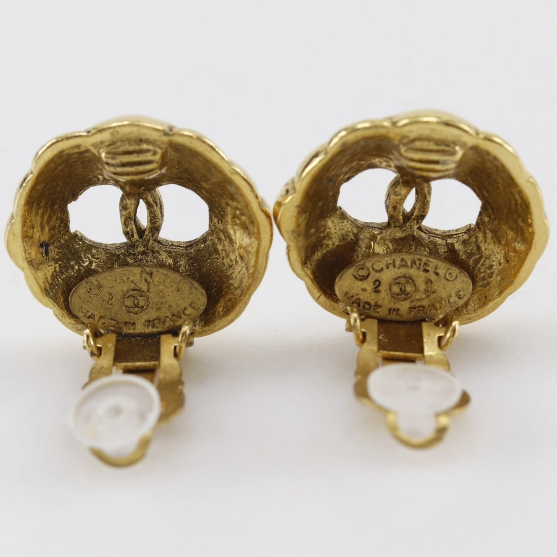 CHANEL COCO MARK EARRING PLATED GOLD - 2