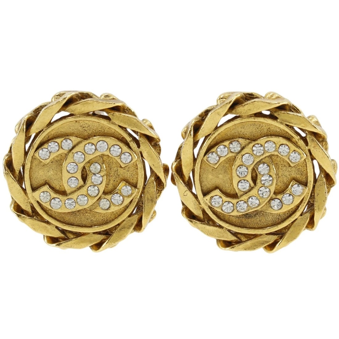 CHANEL COCO MARK EARRING PLATED GOLD: CHANEL COCO Mark Earring Plated Gold Brand: CHANEL Type/Style: Earring Material: Plated Gold, Color: Gold Size: Size(CM) 29mm x 30mm Accessories: None Accessories Notice: When purchasing pre-owned